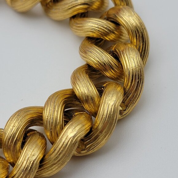 Vintage Anne Klein Necklace Gold Tone Curb Link Chain 24 Inch Toggle Clasp - Picture 3 of 8